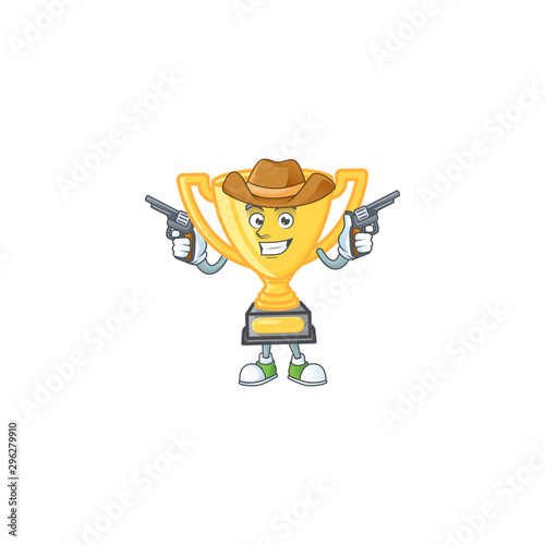 Cowboy gold trophy cup for award prize.