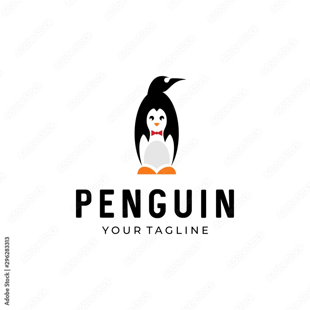 Obraz premium penguin vector logo icon symbol design