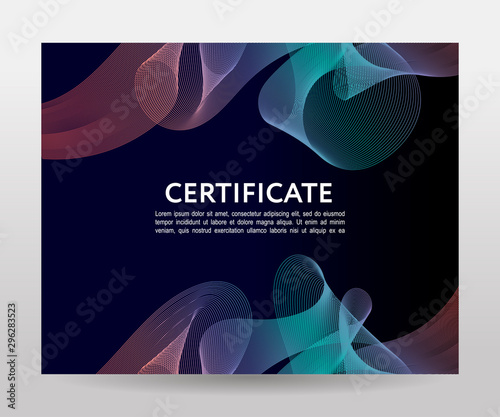 Certificate. Template diplomas, currency. Vector gradient frame