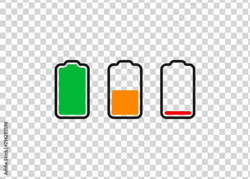 Battery Full Low Empty Charging Smartphone Fully Charged Vector Illustration