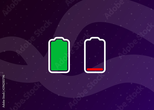 Battery Full Low Empty Charging Smartphone Fully Charged Vector Illustration
