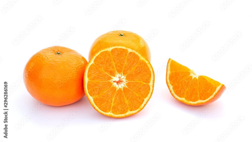 Orange fruit on a white background. Orange fruit on a white background.