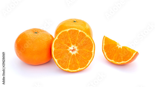 Orange fruit on a white background.