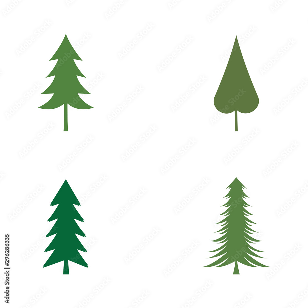 Fototapeta premium set of pine tree logo vector