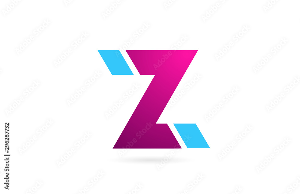 letter Z logo alphabet for company logo icon design in pink blue color letter Z logo alphabet for company logo icon design in pink blue color