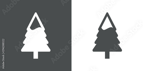 Logotipo con árbol abstracto con ramas con punta gris y blanco