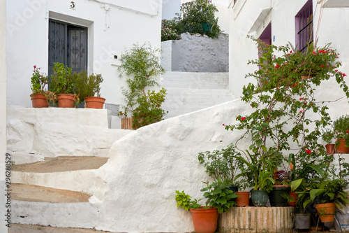 Whitewashed houses, typical architecture of the white villages of Andalusia. Ubrique, Cadiz, photo