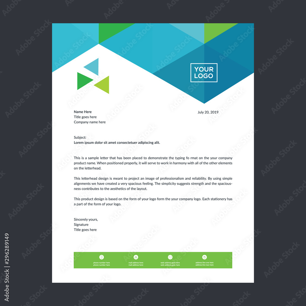 Letterhead Design Template for any type of corporate use