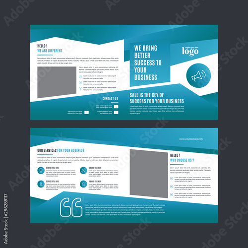 Square Bifold Business vector template. Brochure design, cover modern layout, annual report, poster, flyer in A4 with colorful shapes for tech, science, market with light background