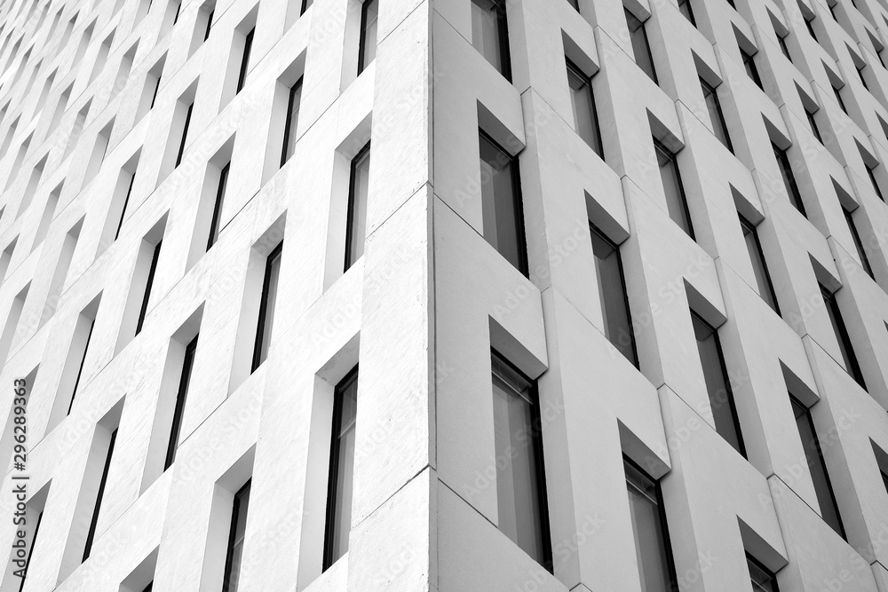 Glass windows of office building. Black and white. Glass windows of office building. Black and white.