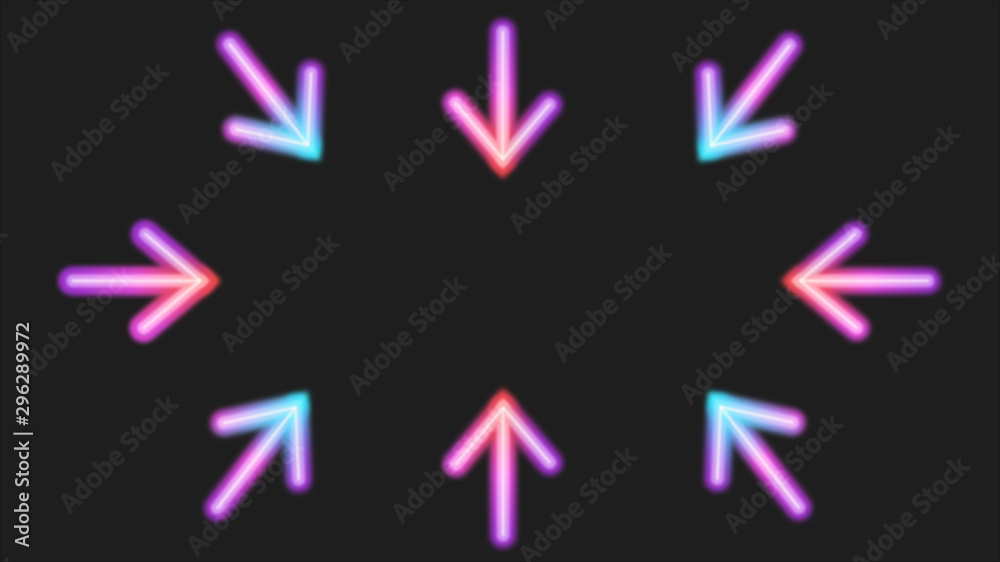 Neon background from arrows for presentation text