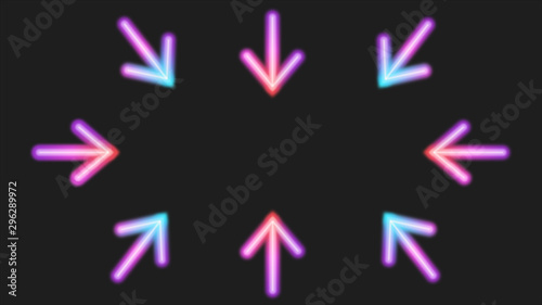 Neon background from arrows for presentation text