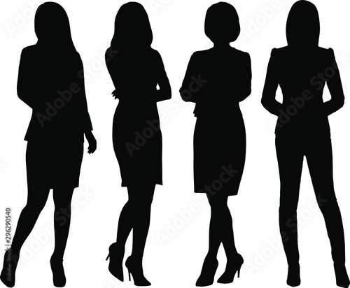 Business woman silhouettes vector photo