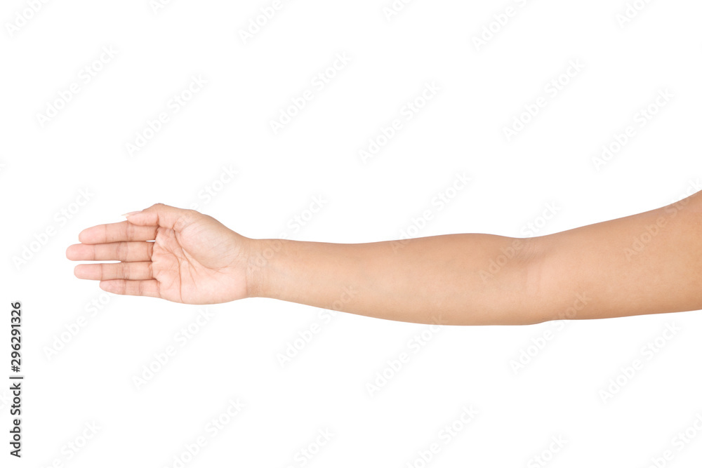 Female asian hand gestures isolated over the white background. Female asian hand gestures isolated over the white background.