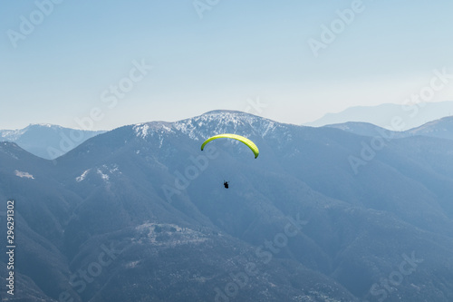 Paraglider in swiss alps