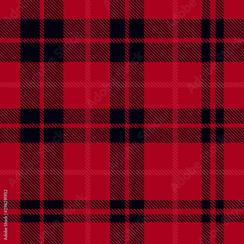 Red plaid pattern vector
