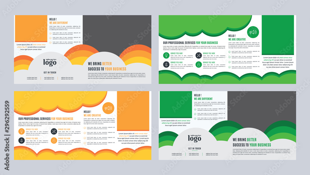 Square Bifold Business vector template. Brochure design, cover modern layout, annual report, poster, flyer in A4 with colorful shapes for tech, science, market with light background