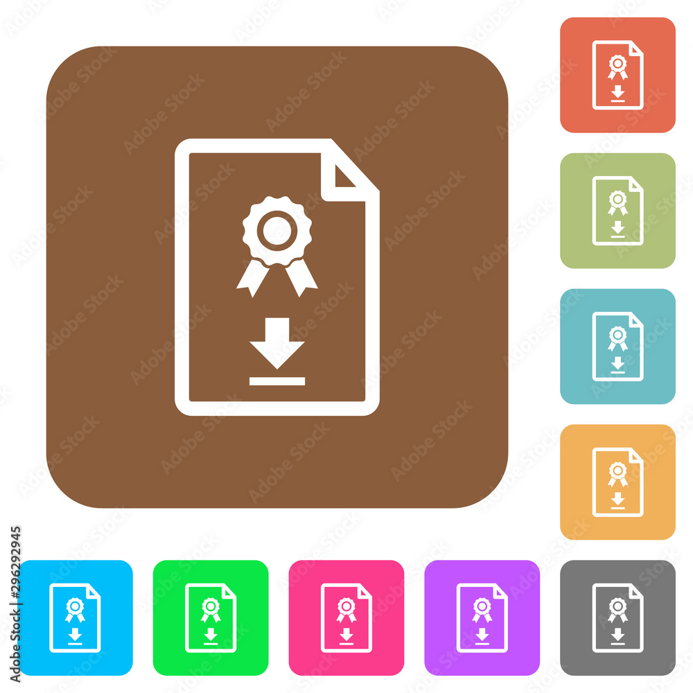Download certificate rounded square flat icons Download certificate rounded square flat icons