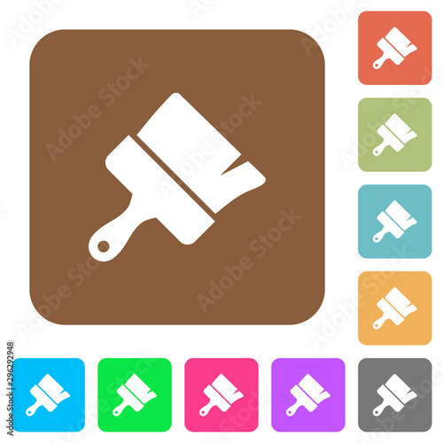 Paint brush rounded square flat icons