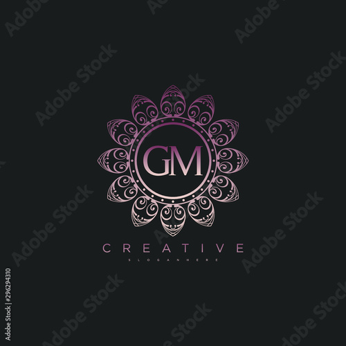 Initial letter gm creative elegant logo template Vector Image