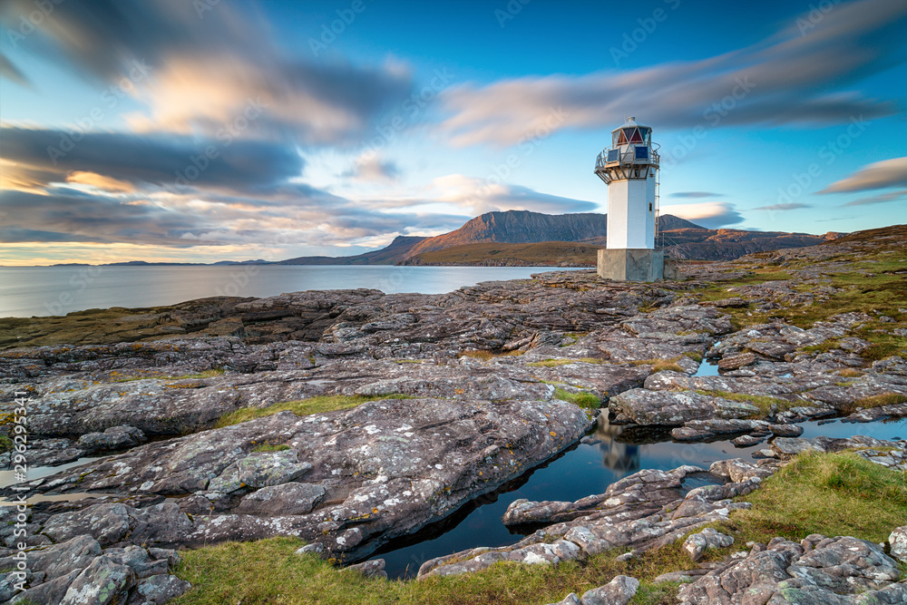 A long exposure of Rhue lighthouse