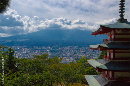 Beautiful Mont Fuji with a Temple 