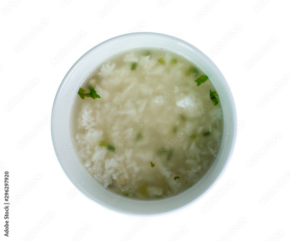 Boiled rice pork isolated on white Boiled rice pork isolated on white