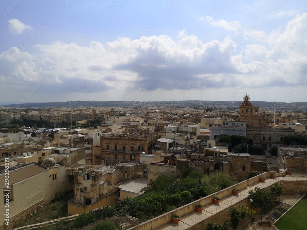 top view of Victoria in Gozo