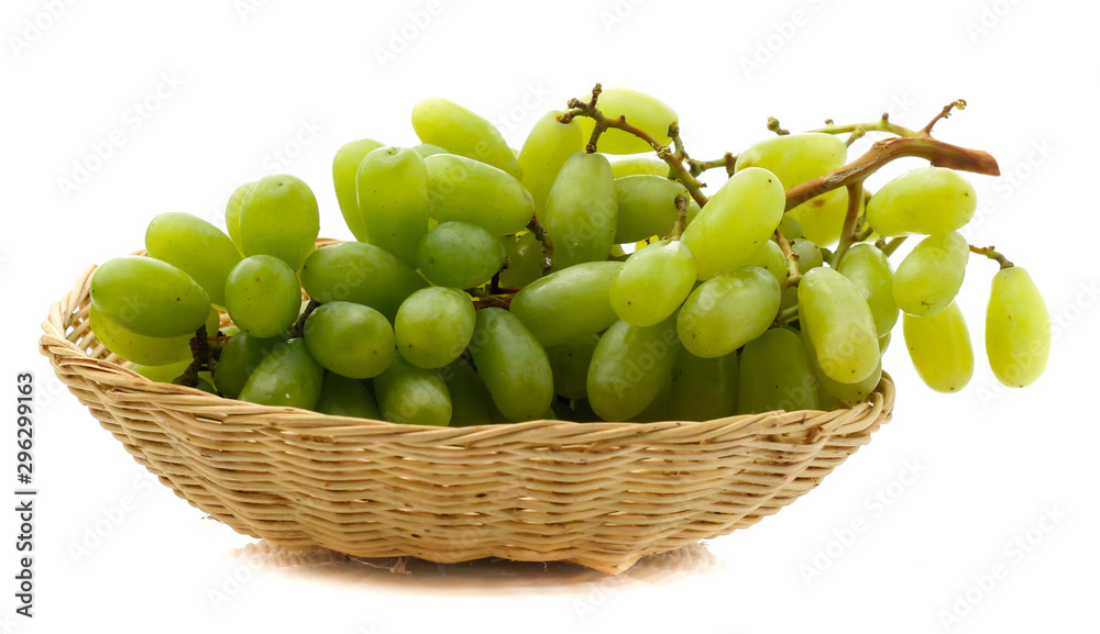 Green grape isolated on white background Green grape isolated on white background