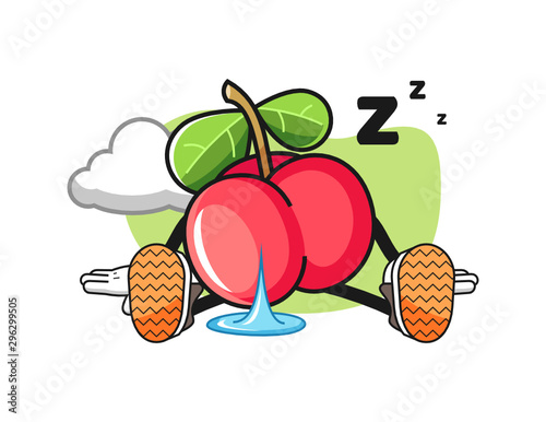 Acerola sleep mascot design vector. Cartoon character illustration for business, t shirt, sticker.