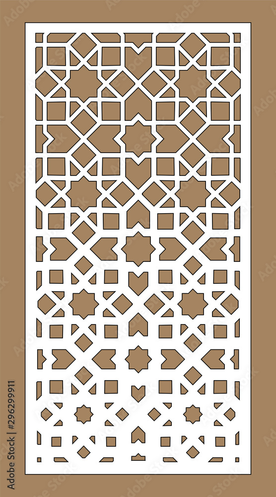 Cnc geometric template. Ratio 12. Laser pattern. Room partition screen