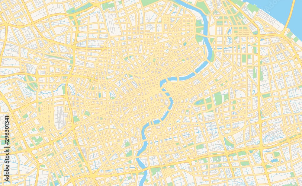 Printable street map of Shanghai, China