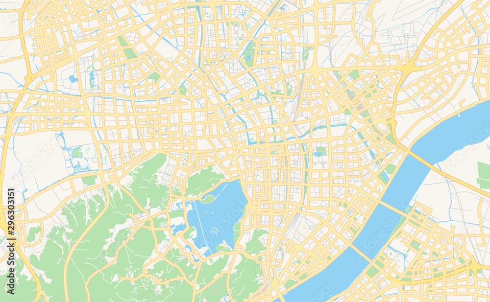 Printable street map of Hangzhou, China