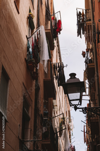 Balconies in Barcelona streets.