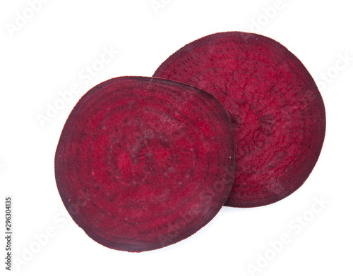 Red beet or beetroot on white background