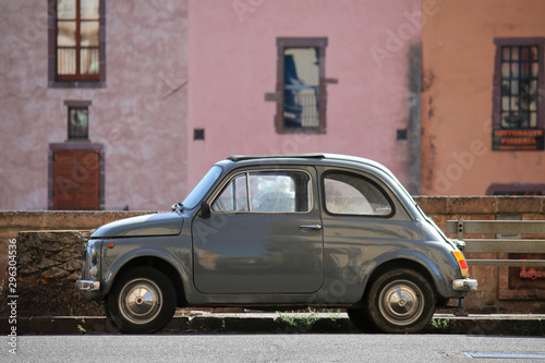 Nice little car in Italy in pastel colors