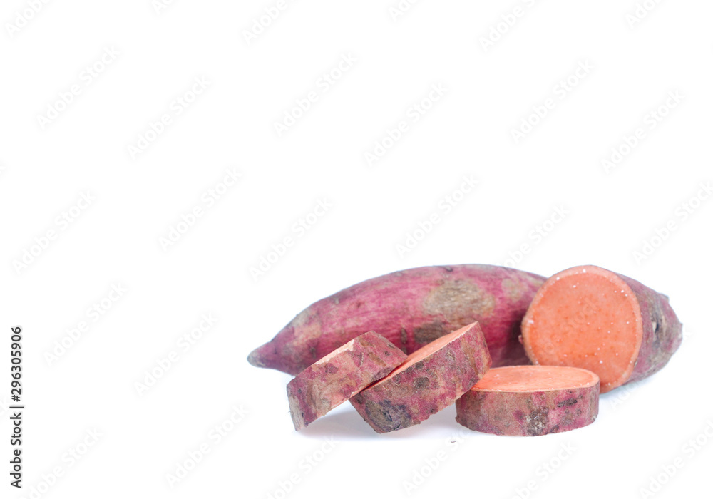 Copy space .sweet potato on the white background Copy space .sweet potato on the white background