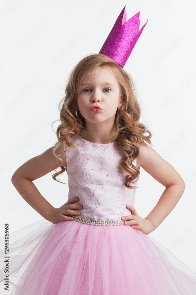 Little princess girl in pink dress Little princess girl in pink dress