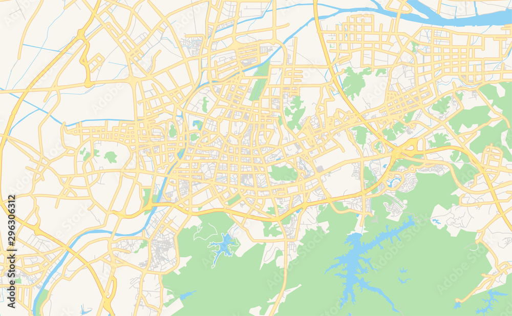 Printable street map of Zhongshan, China