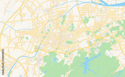 Printable street map of Zhongshan, China