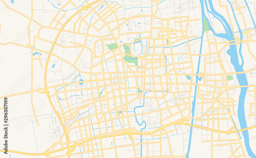 Printable street map of Yangzhou, China