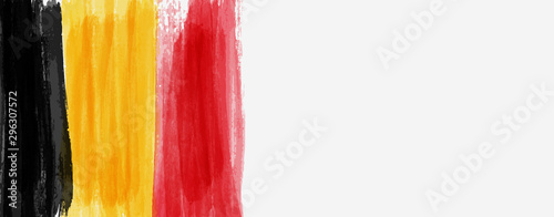 Banner with grunge painted flag of Belgium