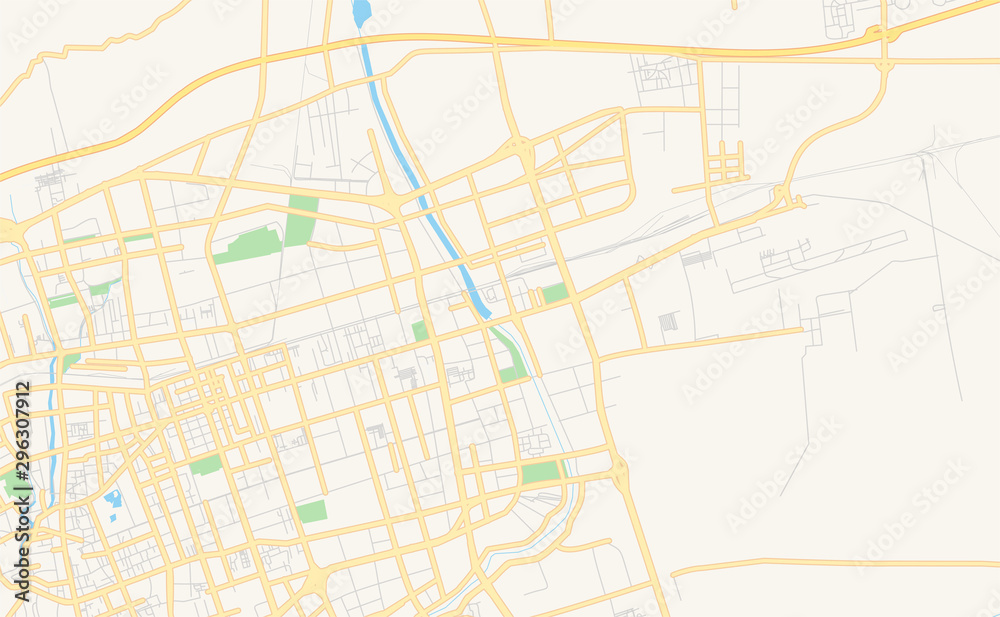 Printable street map of Hohhot, China