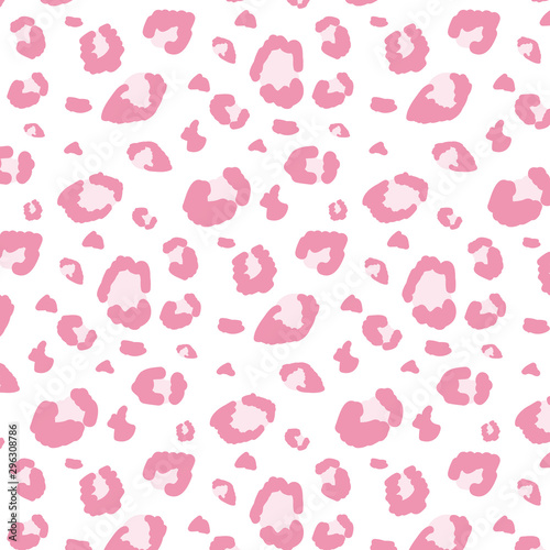 Leopard pink pattern. Vector design in pop art style.