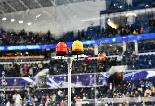 hockey lights on the match