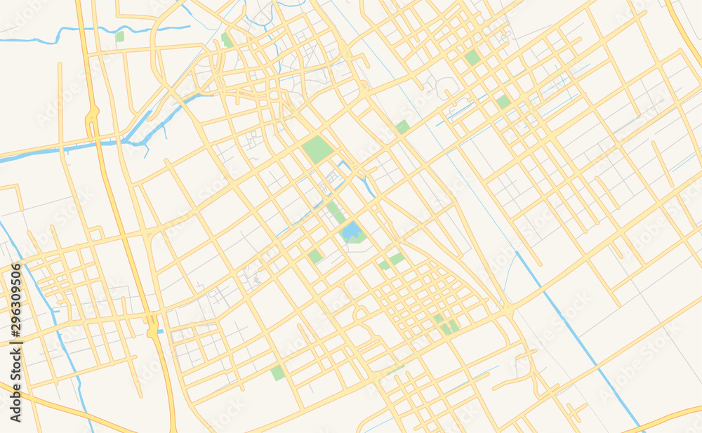 Printable street map of Yancheng, China
