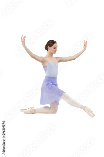 Actress Russian ballet,young ballet dancer performing complex elements on a white background ,awesome dance event demonstration