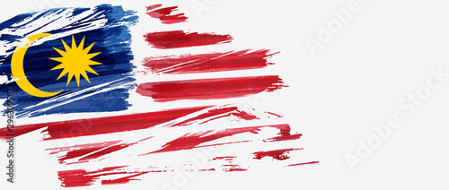 Banner with grunge Malaysia flag