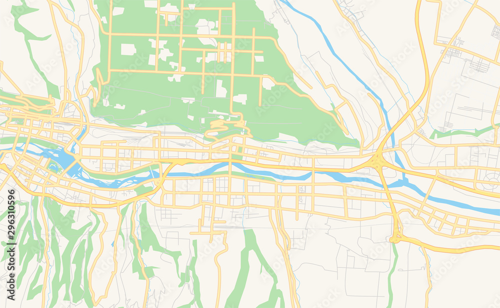 Printable street map of Baoji, China