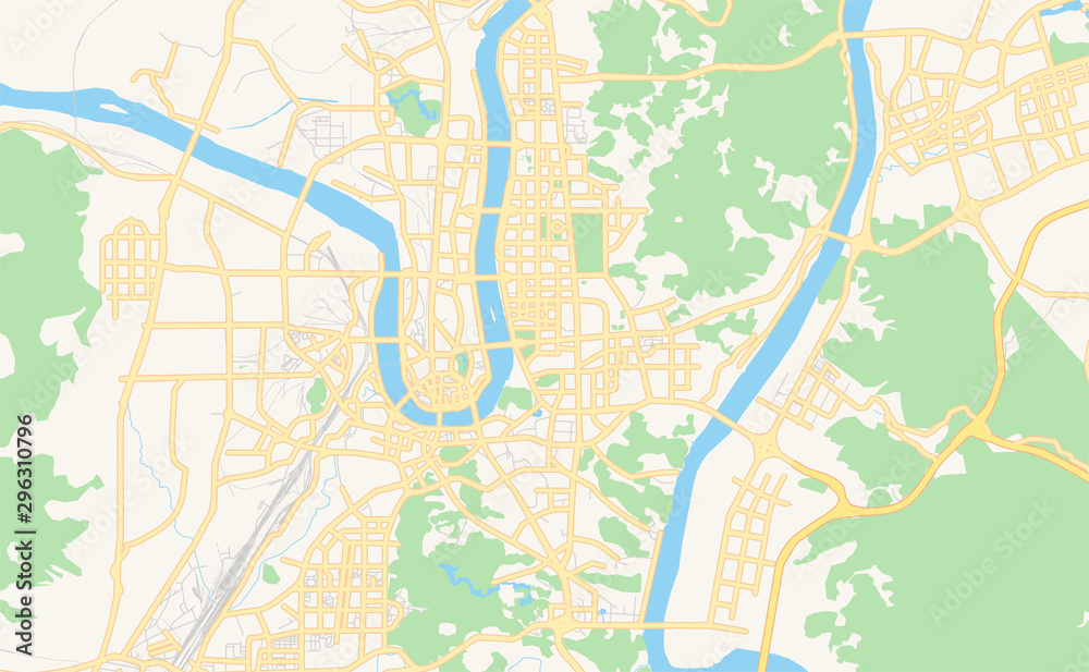 Printable street map of Liuzhou, China